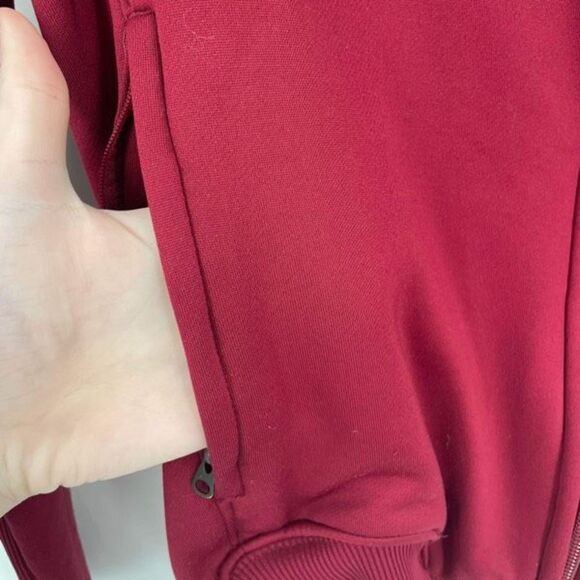 Vintage‎ Nike Women's Long Sleeve Full Zip Track Jacket Burgundy White Medium - Picture 5 of 8